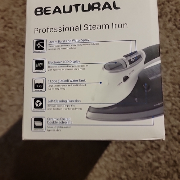 BEAUTURAL Professional Steam Iron LCD Display Ceramic Soleplate Self Clean‎ - Picture 1 of 6
